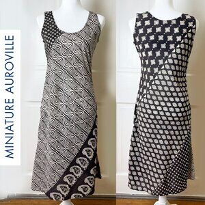 "Miniature Auroville" Hand Printed Sundress from India | Size S | NWT